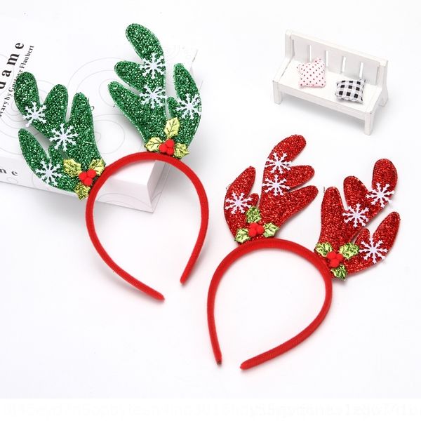 

oc4pw rl483 snowflake silk red green antler head hair band christmas glass antler hair band decoration christmas ssoct