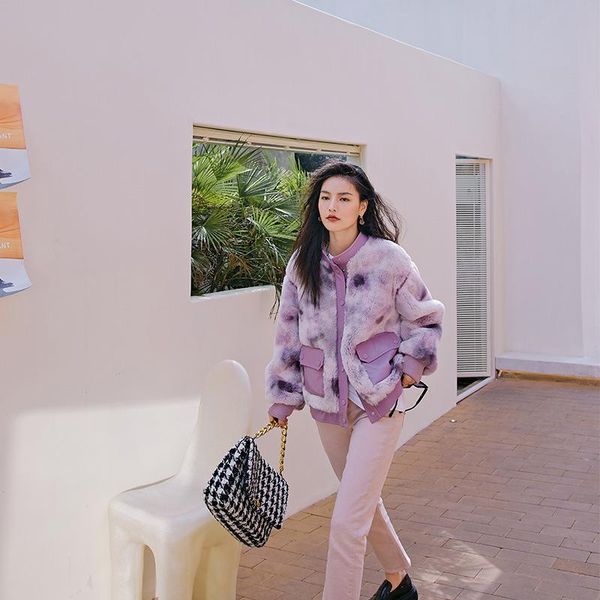 

winter women fur coat jacket fashion plush patchwork pocket winter jacket retro loose long sleeve plus size women coat y299, Black