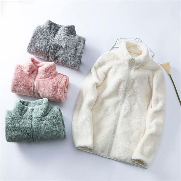 

outdoor jackets&hoodies fleece female couple plus m-4xl autumn winter coral thickening warm double-sided long jacket men, Blue;black