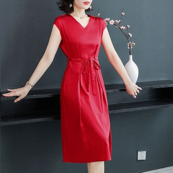 

gq88i женщины кружева 2019 новый чистый v-образный вырез сплайсинг высокого платья lacelace до моды шелкового платья лета lacewaist eyiq1, Black;gray