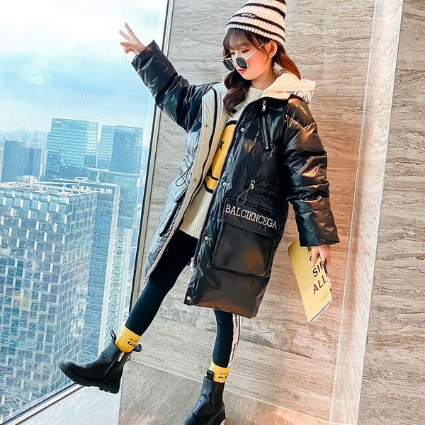 

girl's cotton padded clothes thickened winter coat foreign style 2020 new korean version of chinese university children's and down, Blue;gray