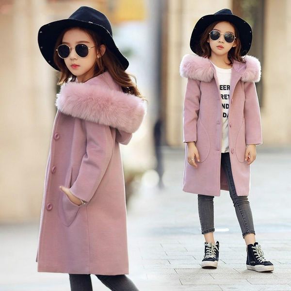 

2020 girls long sleeve hoode clothing windbreaker spring autumn winter clothes wool coat kids jacket wedding outwear, Blue;gray