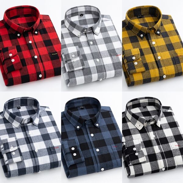 

dxmby 2020 autumn shirt men's plaid trend fashion shirt loose korean casual long sleeve new man kzibv, Blue