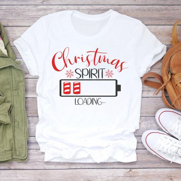 

women christmas snowflake cute fashion 90s winter holiday print lady tshirt ladies graphic t shirts female tee t shirt, White