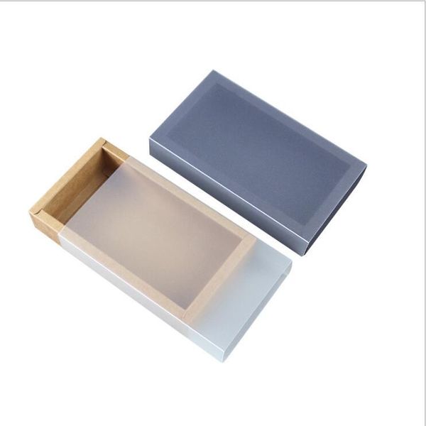 

black kraft paper drawer boxes with frosted sleeve handmade wedding party candy gift packaging boxes