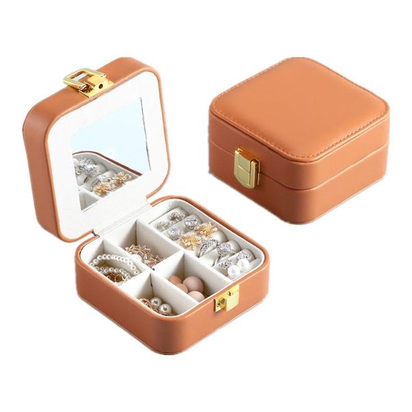 

2020 новый кожаный jewelry box хранения для подружек fresh портативный и колье кольцо держатель фестиваль подарков, Pink;blue