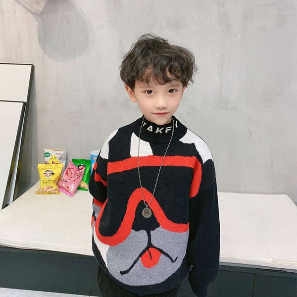 

korean 2020 children's winter sweater new boys' autumn loose knit pullover, Blue