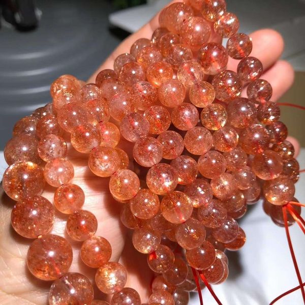 

xvun5 natural full strawberry golden sun style hand string gold of gold dots stone bracelet bracelet crystal red national stone crystal jewe, Golden;silver
