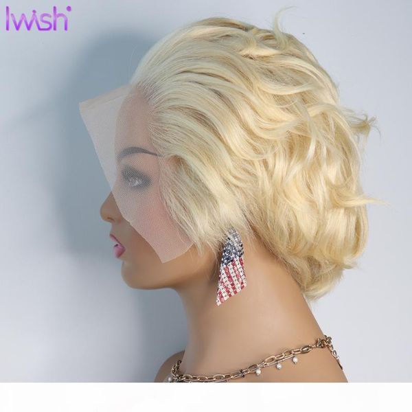 

short 613 wig 13x4 transparent lace front wig short bob cut brazilian human hair remy 150% blonde bob, Black;brown