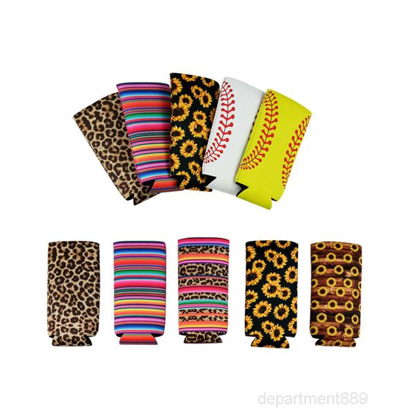 

a-neoprene beverage cooler collapsible slim beer insulators premium cola soda bottle koozies cactus leopard can sleeve owf2354