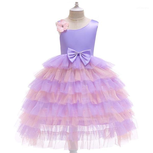 

girl's dresses girls summer vestidos layered teenage party princess dress children costume for kids clothes 2-6t prom dresses1, Red;yellow