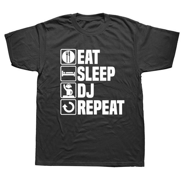 

ешьте sleep dj repeat party музыка hip hop смешной summer harajuku с коротким рукавом streetwear черный спортивный толстовка с капюшоном hoo