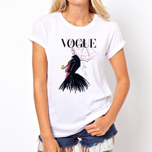 

vogue print lady t shirt summer fashion women t-shirt funny tshirts harajuku short sleeve casual tees lovrly, White;black
