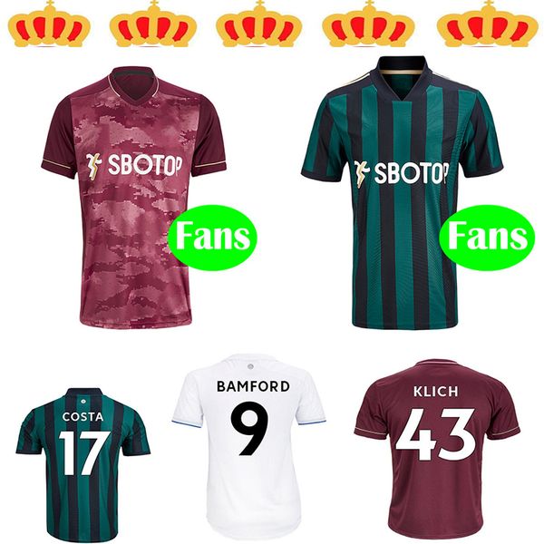 

0 21leeds soccer jersey t roberts harrison hernandez costa bamford alioski clarke 2020 2021 football shirts uniforms, Black;yellow