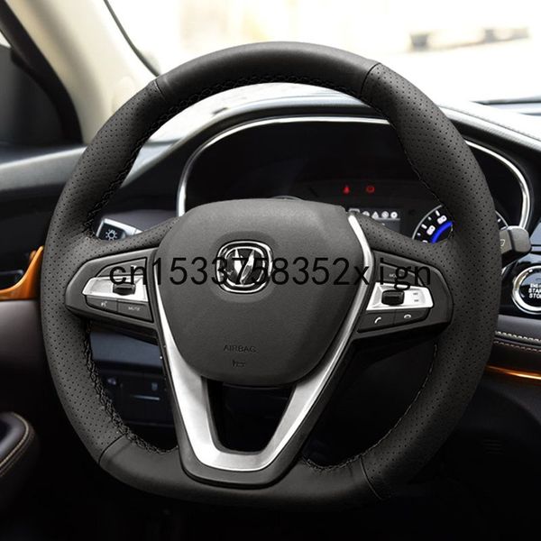 

diy custom hand-stitched leather car steering wheel cover for changan cs85 eado dt cs75 car interior modification accessories