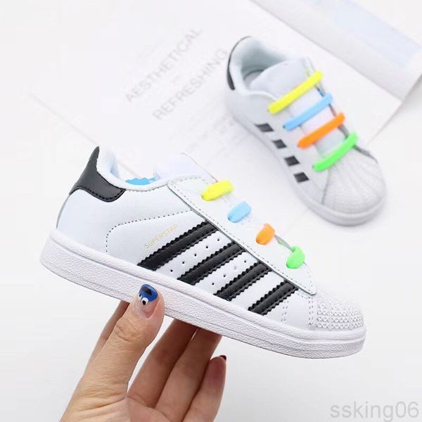 

горячие продажи new stan smith кроссовки casual кожи дети обувь sports кроссовок малыша classic квартиры ботинки суперметки для детей tty11, Black