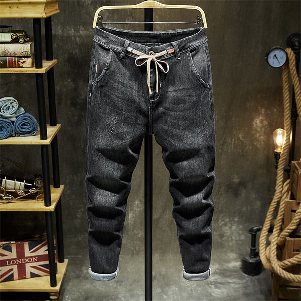 

autumn and black harlan jeans brand loose large men's winter pants fashion 2020, Blue