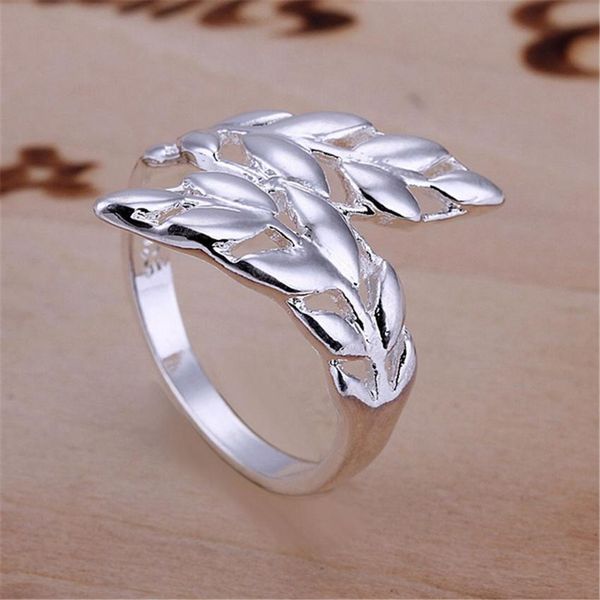 

beautiful retre silver ring feather cute noble pretty fashion wedding silver color women lady ring jewelry gift charms r119 h bbyefc