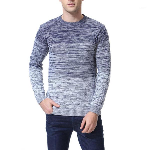 

fashion men gradient pullovers sweater casual male round neck knit bottoming shirt sweater for nice new autumn winter -2xl1, White;black