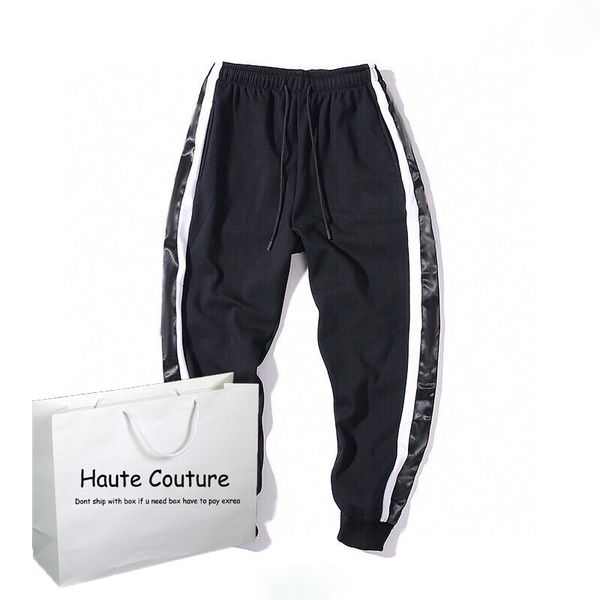 

men women fitness casual sport pants running fashion mens embroidery letter pattern print joggers teenager sweatpants, Black