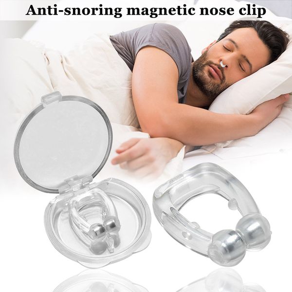 Silicone Magnetico Anti Russare Stop Russare Naso Clip Vassoio per dormire Aiuto per dormire Smettere di russare Naso Vent Russare Ridurre dispositivo con custodia