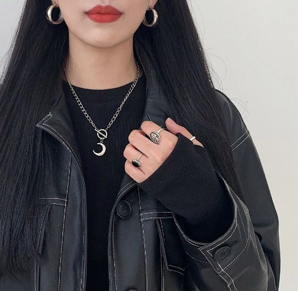 

factoryt-button pendant jewelry steel fashion s1854 stainless moon necklace