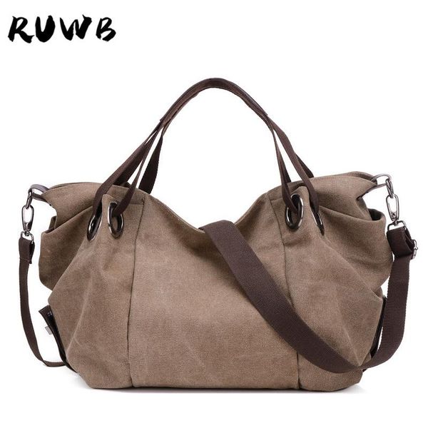 

ruwb женщин холщовый мешок корейской версии большой емкости для путешествий сумка дамы досуг магазины crossbody сумки плеча мешком главная