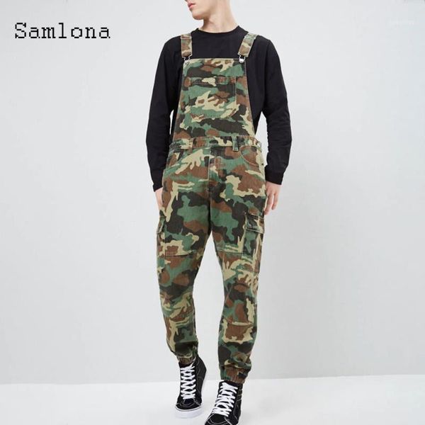 

men's jeans casual denim overalls mens garmenting fashion 2020 european and american style camouflage strappy trousers1, Blue