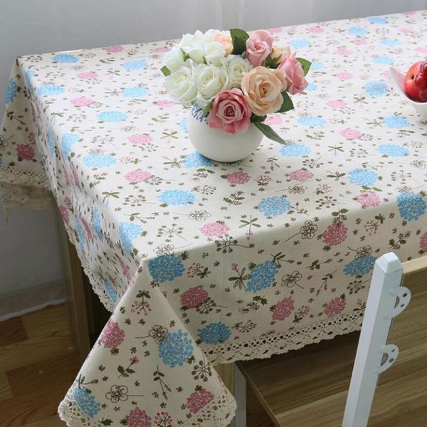 

2021 new beautiful dandelion flower table cloth pastoral lace table cover rectangle tablecloth dust proof furniture covers cz011