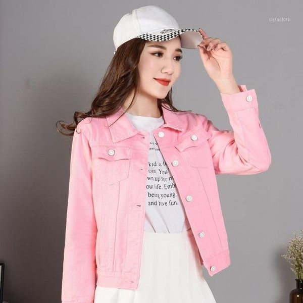 

2020 girls denim jacket women jacket long sleeve korean slim fit coat1, Tan;black