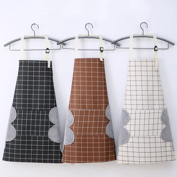 

aprons pvc simple kitchen easy clean rag apron for women cooking baking restaurant pinafore1
