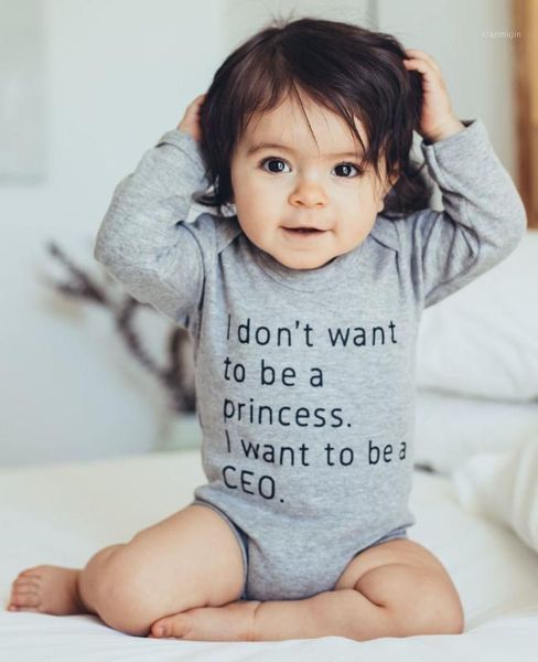 

jumpsuits i don't want to be a princess ceo baby bodysuit long sleeve cotton girl funny outfits clothes1, Blue