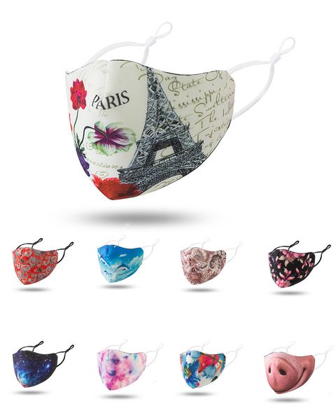 

mask flower windproof anti-dust reusable breathable cotton anti pollution mouth face masks for in stock
