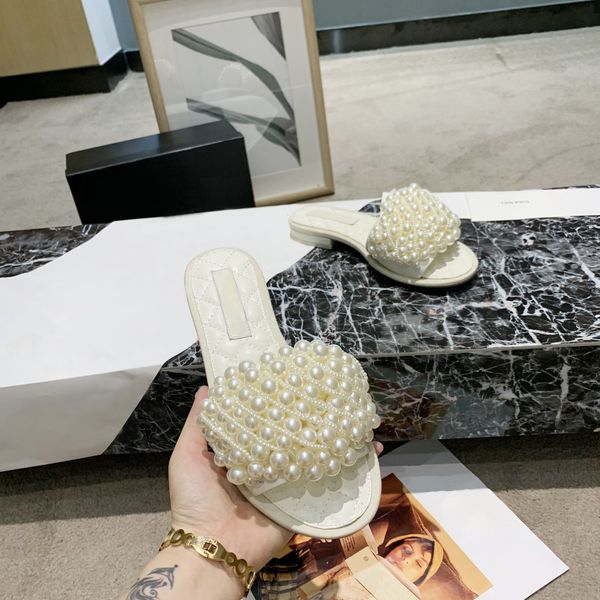 

new pearl толстого каблук кожа с плоским дном сандалии чистых красные римской обувью сандалия феи моды летом 2020, Black
