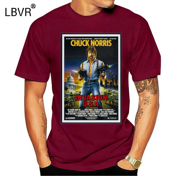 

чак норрис invasion usa ретро плакат фильм тенниска (s - 3xl) vintage 80's film популярного tagless tee shirt спорт толстовка с капюшоном то