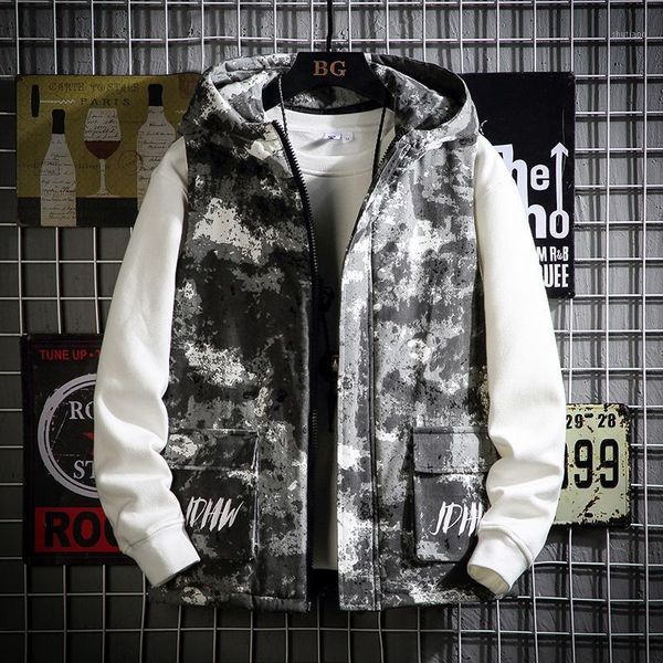 

glacialwhale vest jacket men 2020 new winter warm printed sleeveless jacket male casual waistcoat oversize korean style men vest1, Black