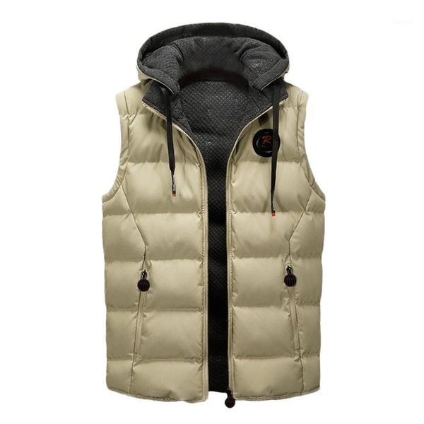 

men casual winter warm hooded mens vest jacket zipper sleeveless coat outwear waistcoat men's vest casual coats #es1, Black;white