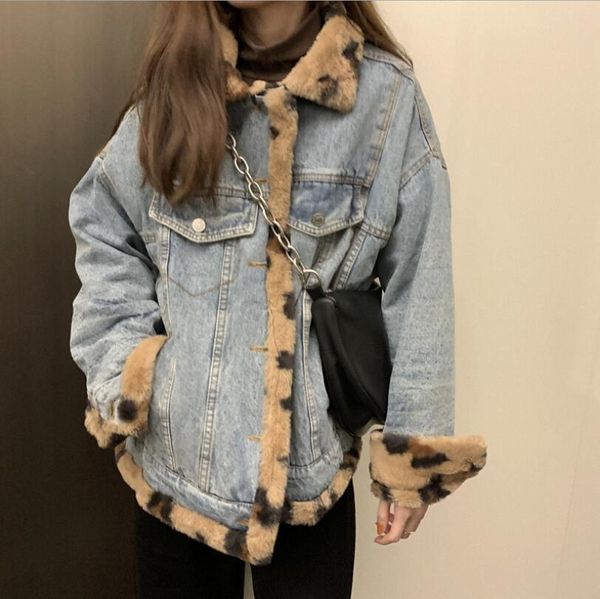 

in addition to velvet denim female jacket 2021 winter streetwear leopard shreds oversized outwear wear on either side p2060 sweaters 9ouj, Black;brown