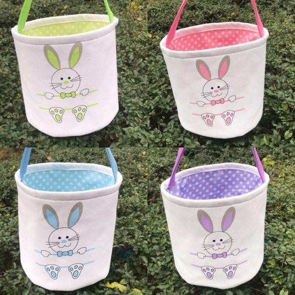 

ears rabbit bunny canvas buckets baskets basket tail pail latest easter eggs hunt bag