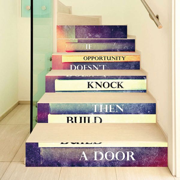 

amj self anti slip adhive innovative stair living room diy english decoration home waterproof wall sticker