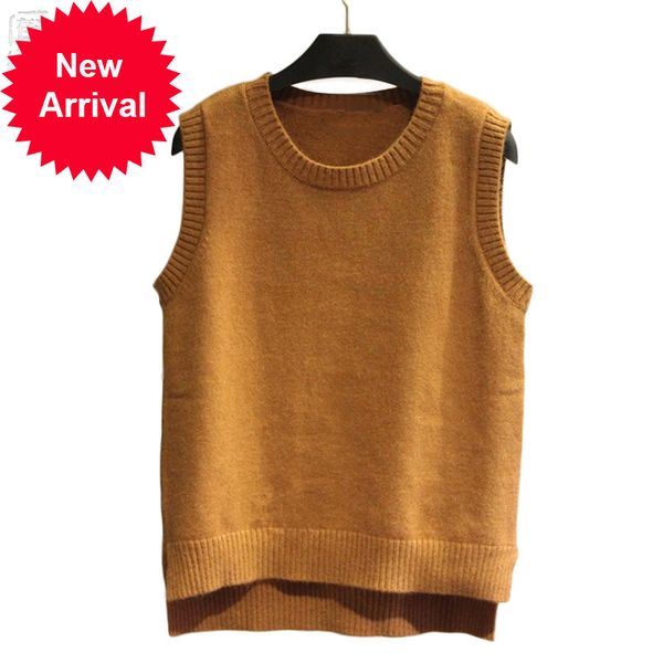 

2021 new angora male cashmere rabbit wool game from women's sleeveless torn around neck collective swaeter soft female fashion bogg, White;black