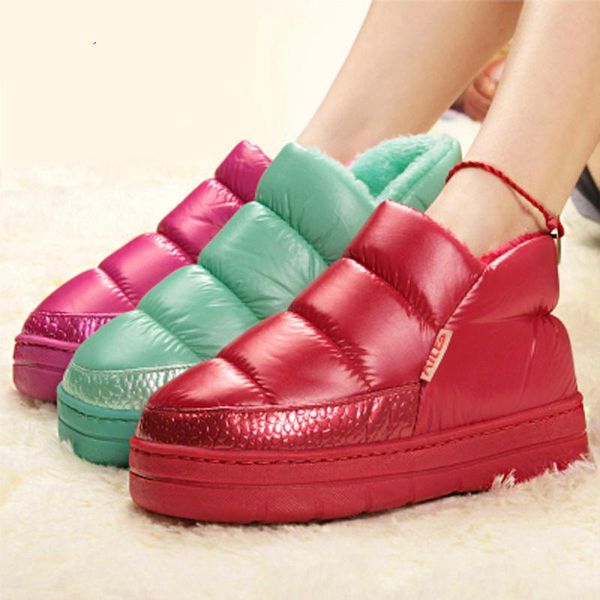 

brand new ladies plush ankle boots fashion waterproof winter warm fur snow boots women 2020 casual soft shoes woman, Black