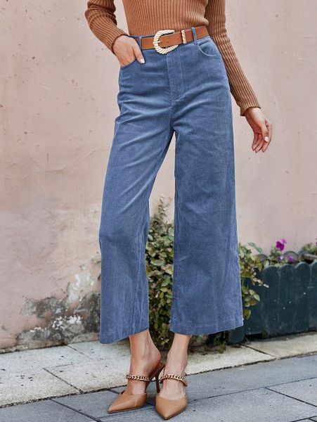 

simplee slant pocket straight leg pants without belt l1j2#, Black;white