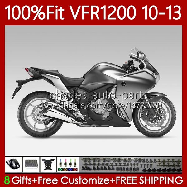 Faires de injeção para Honda VFR1200F Crosstourer VFR 1200 RR CC F x VFR1200 10 11 12 13 76No.69 brilhante cinza VFR1200RR VFR-1200 2010 2012 2013 VFR1200X 10-13 corpo