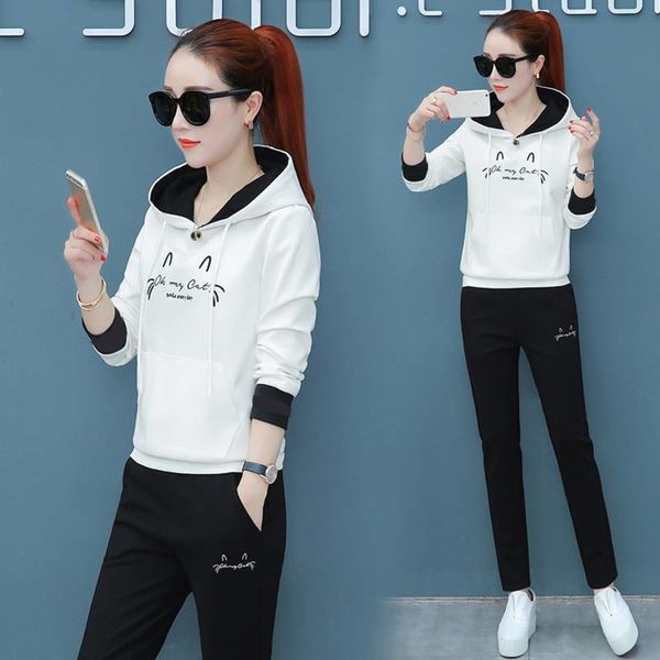 

76xvw casual internet goddess sportswear sportswearsweater sportswear 2019 new celebrity sportswear suit women's early autumn early aut, Black
