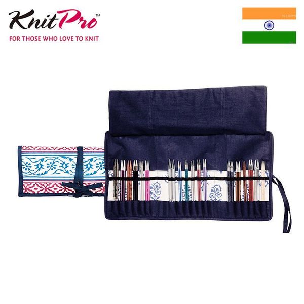 

knitpro blue navy knitting needle bag for five types storage1, Black