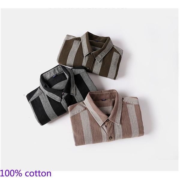 

2020 new arrival men's dress shirts 100% cotton sleeve full square collar formal shirt twill regular striped size s-3xl1, White;black
