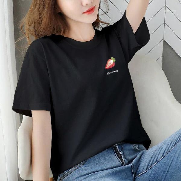 

sleeve t shirts women new student t-shirt womens fashion harajuku new style red1, White
