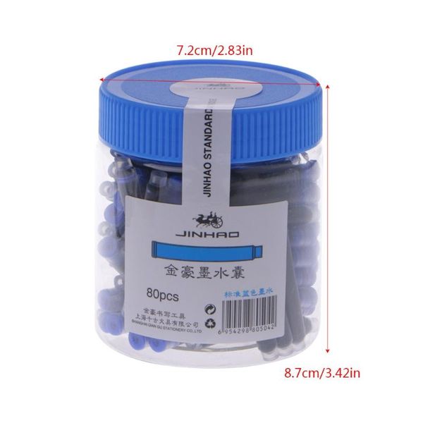 

blue black ink cartridges for fountain pen refillable bag standard 2.6mm dxab, Black;red