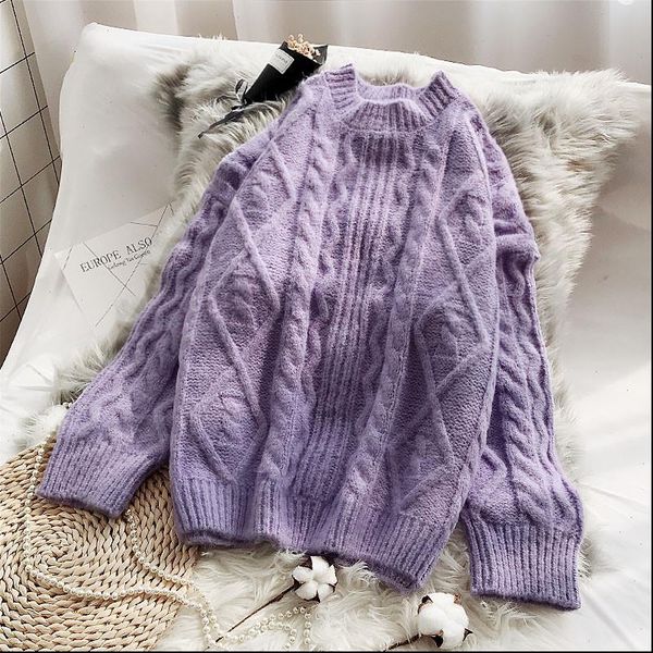 

2021 large size womens pullover winter women knitted cashmere womens sweaters loose womens jumper autumn girls sweaters, White;black